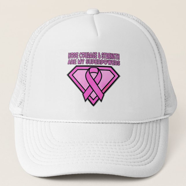 Breast Cancer Awareness Diamond Logo  Trucker Hat (Front)
