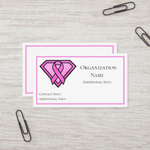 Breast Cancer Awareness Diamond Logo White Business Card