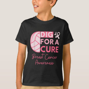 Breast Cancer Awareness Dig For A Cure Volleybyll T-Shirt