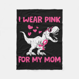 Breast Cancer Awareness Dinosaur Kids I Wear Pink Fleece Blanket