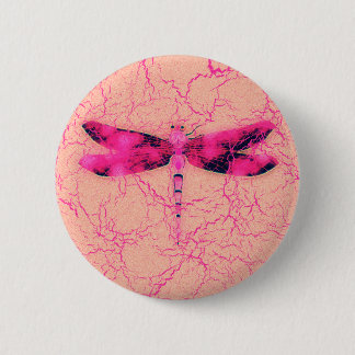Breast Cancer Awareness Dragonfly 6 Cm Round Badge