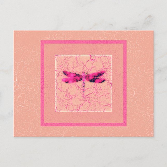 Breast Cancer Awareness Dragonfly Postcard (Front)