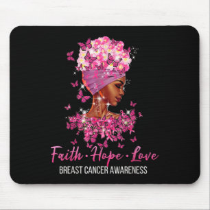Breast Cancer Awareness Faith Hope Love Butterflie Mouse Mat
