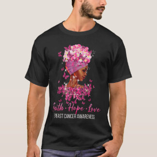 Breast Cancer Awareness Faith Hope Love Butterflie T-Shirt