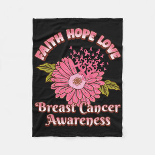 Breast Cancer Awareness Faith Hope Love Fleece Blanket