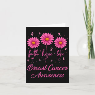 Breast Cancer Awareness Faith Love Hope Pink Sunfl Card