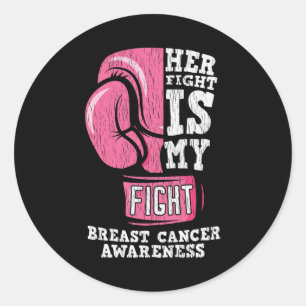 Breast Cancer Awareness Family Friends Support Classic Round Sticker