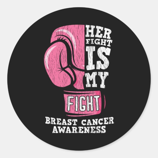 Breast Cancer Awareness Family Friends Support Classic Round Sticker (Front)