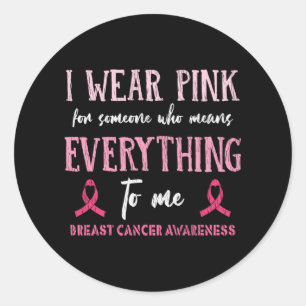 Breast Cancer Awareness Family Friends Support Classic Round Sticker