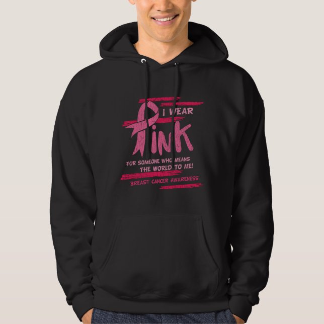 Breast Cancer Awareness Family Friends Support  Hoodie (Front)