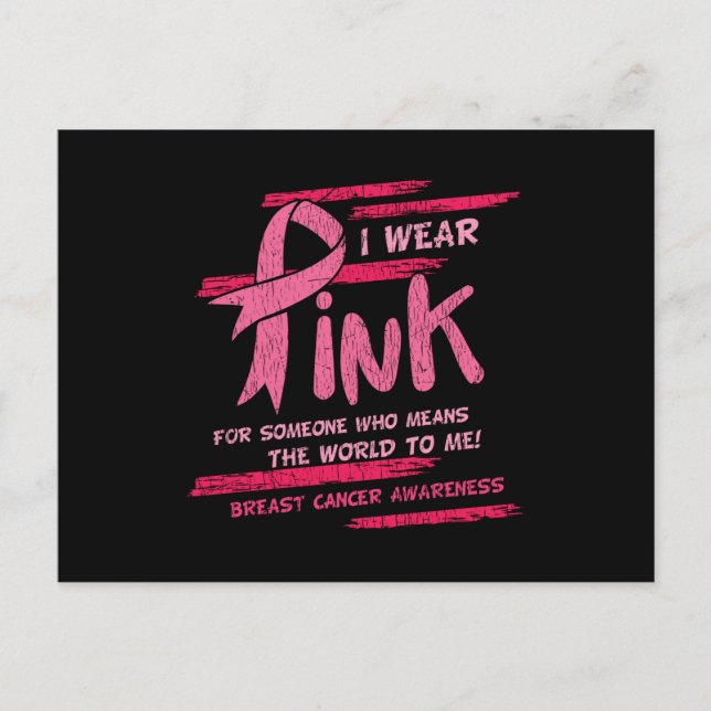 Breast Cancer Awareness Family Friends Support  Postcard (Front)