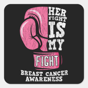 Breast Cancer Awareness Family Friends Support Square Sticker