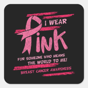 Breast Cancer Awareness Family Friends Support  Square Sticker