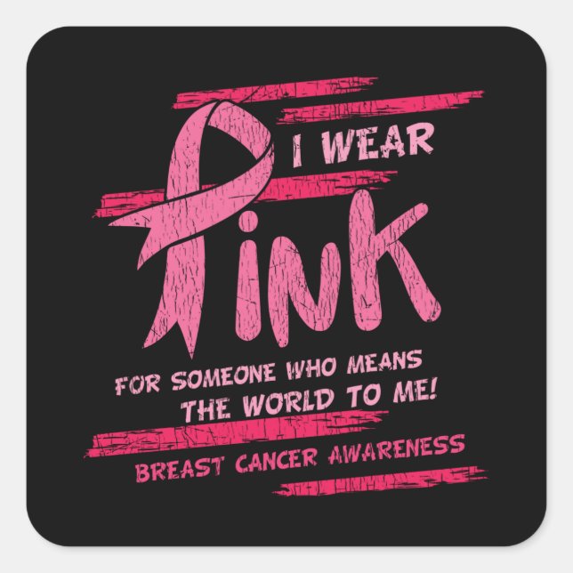 Breast Cancer Awareness Family Friends Support  Square Sticker (Front)