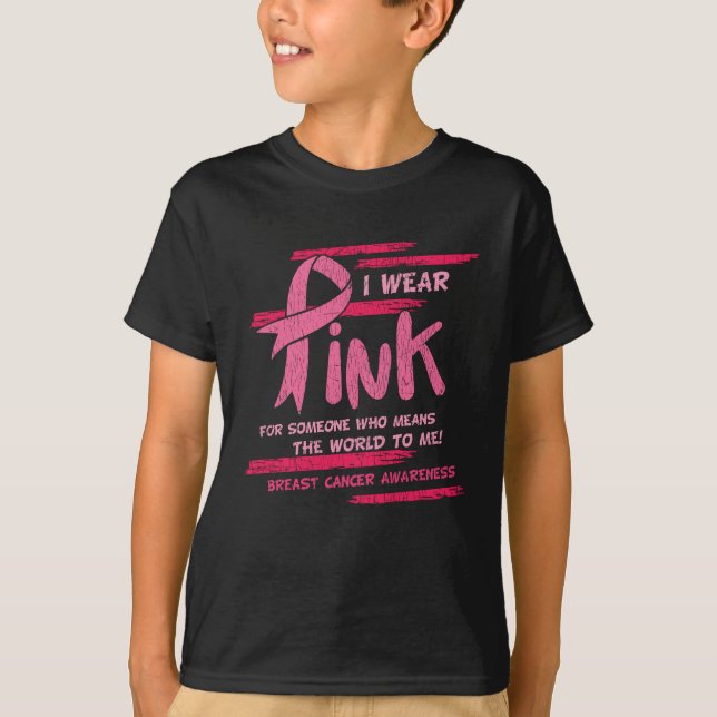 Breast Cancer Awareness Family Friends Support  T-Shirt (Front)