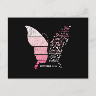 Breast Cancer Awareness Family Matching Butterfly Postcard