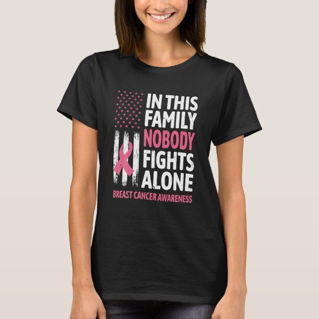 Breast Cancer Awareness Family Support Squad T-Shirt (Front)