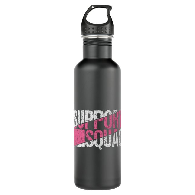 Breast Cancer Awareness Family Support Squad Team 710 Ml Water Bottle (Front)