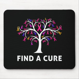Breast Cancer Awareness Fight Find A Cure Tree Rib Mouse Mat