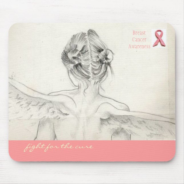 Breast Cancer awareness "Fight for the cure" mouse Mat (Front)