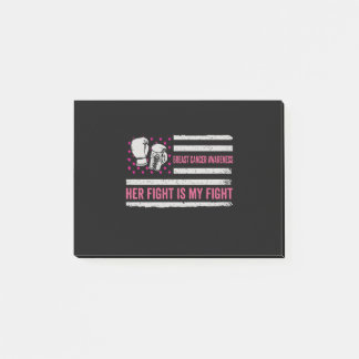 breast cancer awareness fight post-it notes