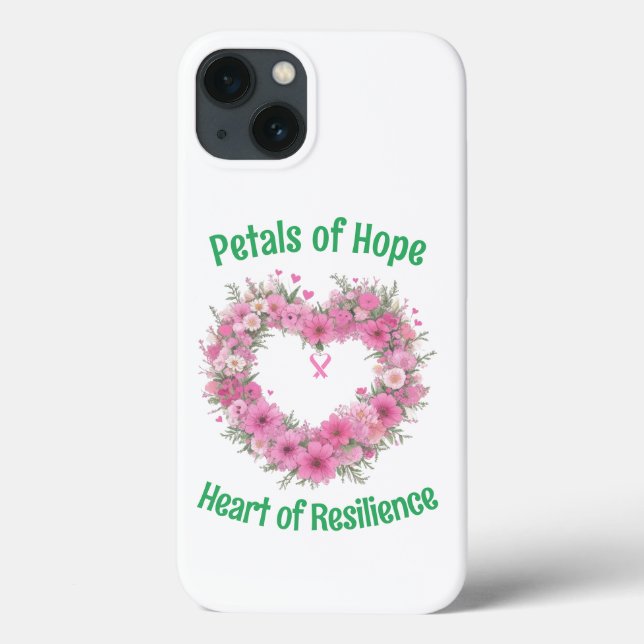 Breast Cancer Awareness Floral Heart Phone Case (Back)