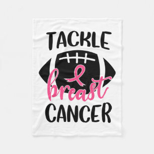 Breast Cancer Awareness Football Ribbon Tackle Bre Fleece Blanket
