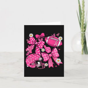 Breast Cancer Awareness Footbyll Coquette Bow Pink Card