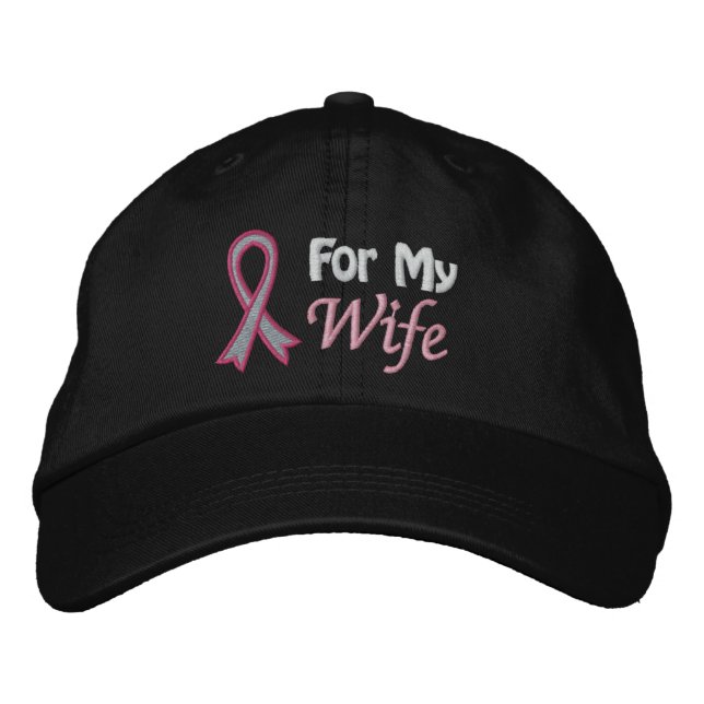 Breast Cancer Awareness For My Wife Embroidered Hat (Front)