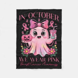 Breast Cancer Awareness For Nk October And Hallowe Fleece Blanket