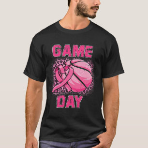 Breast Cancer Awareness Game Day Pink Basketball S T-Shirt