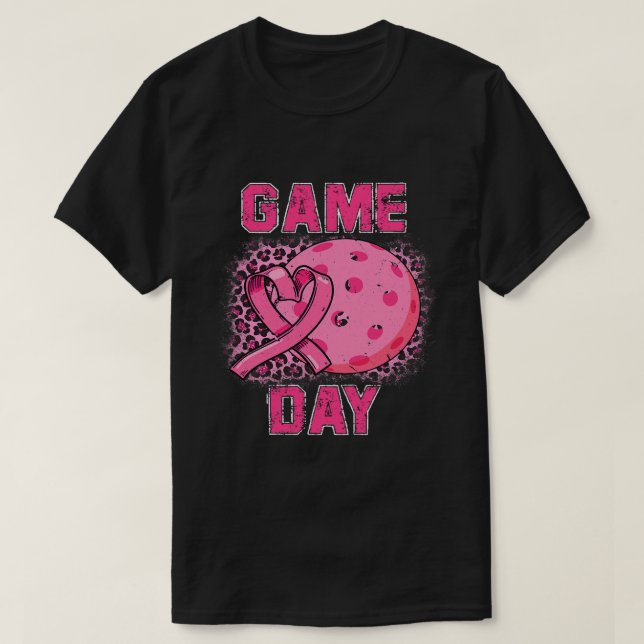 Breast Cancer Awareness Game Day Pink Pickleball S T-Shirt (Design Front)