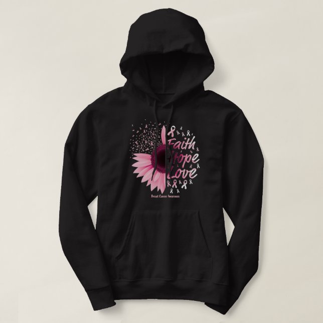 Breast Cancer Awareness Gifts Christian Faith Hope Hoodie (Design Front)