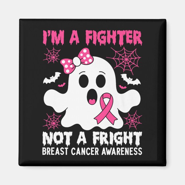 Breast Cancer Awareness Halloween Pink Ribbon Spoo Magnet (Front)