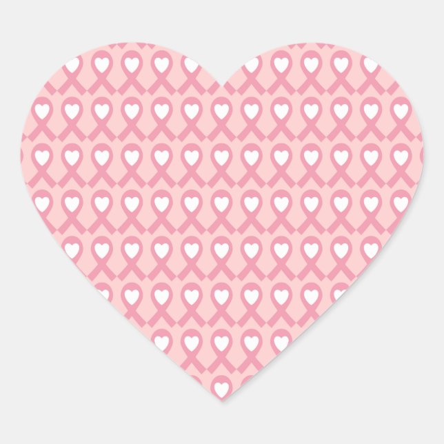 Breast Cancer Awareness Heart Heart Sticker (Front)