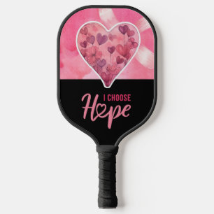 Breast Cancer Awareness Heart I choose hope Pickleball Paddle