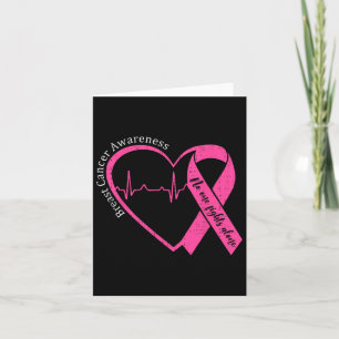 Breast Cancer Awareness Heart Pink Ribbon Support Card