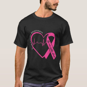 Breast Cancer Awareness Heart Pink Ribbon Support T-Shirt