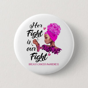 Breast Cancer Awareness Her Fight Is Our Fight 6 Cm Round Badge