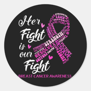 Breast Cancer Awareness Her Fight Is Our Fight Classic Round Sticker