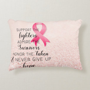Breast Cancer Awareness Hope Inspirational Quote Decorative Cushion