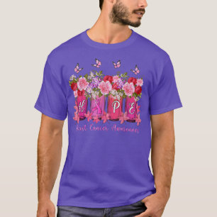 Breast Cancer Awareness Hope Pink Ribbon Flower Va T-Shirt