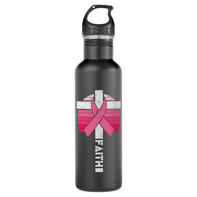 Breast Cancer Awareness Hope Strength Christian 710 Ml Water Bottle (Front)