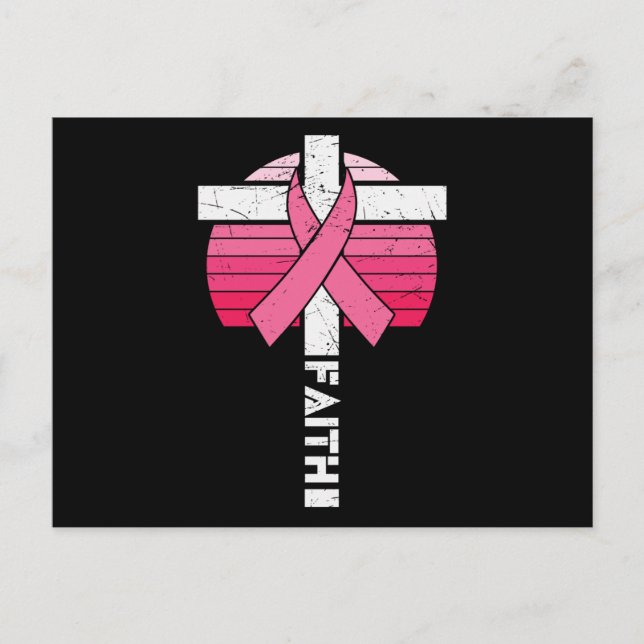 Breast Cancer Awareness Hope Strength Christian Postcard (Front)