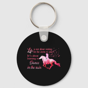 Breast Cancer Awareness Horse Ribbon Pink Gifts Wo Key Ring