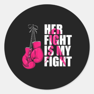 Breast Cancer Awareness Husband Support Squad  Classic Round Sticker