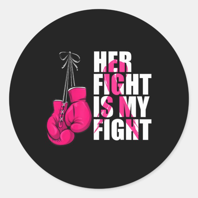 Breast Cancer Awareness Husband Support Squad  Classic Round Sticker (Front)