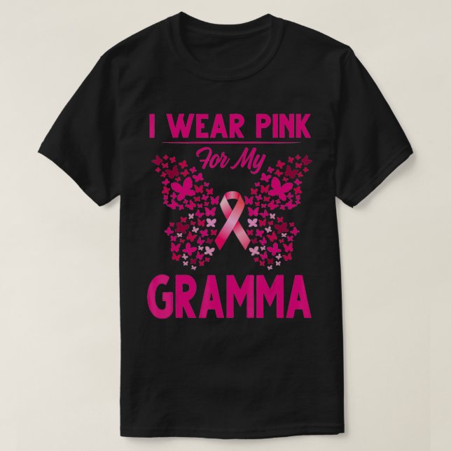 Breast Cancer Awareness I Wear Pink For My Gramma  T-Shirt (Design Front)
