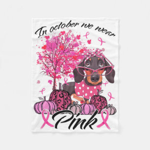 Breast Cancer Awareness In October We Wear Pink Da Fleece Blanket
