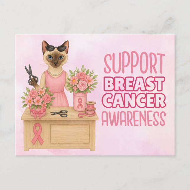 Breast Cancer Awareness in October we wear pink Postcard (Front)